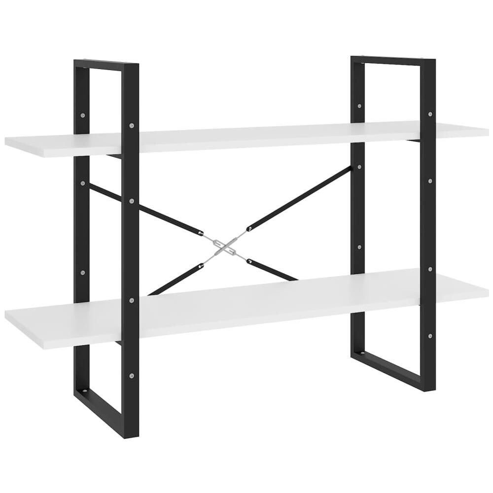 Libreria a 2 Ripiani Bianca 100x30x70 cm in Legno Multistrato - Foto 1