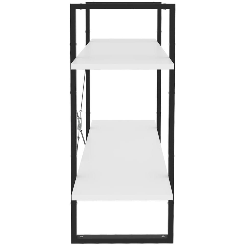 Libreria a 2 Ripiani Bianca 100x30x70 cm in Legno Multistrato - Foto 7