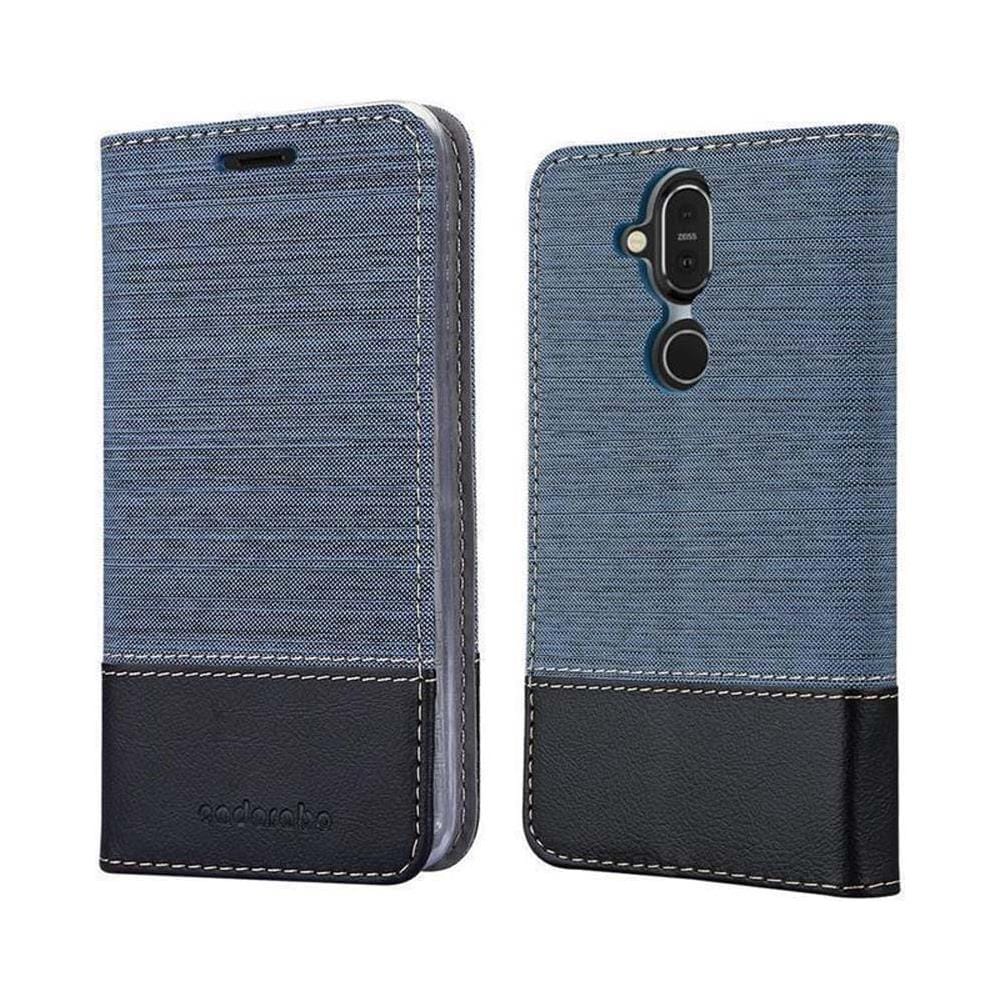 Custodia Compatibile Con Nokia 7.1 2018 Plus In Blu Scuro Nero - Coperchio Protettiva Con Chiusura Magnetica, Funzione Stand E Tasca Per Le Carte - Foto 8