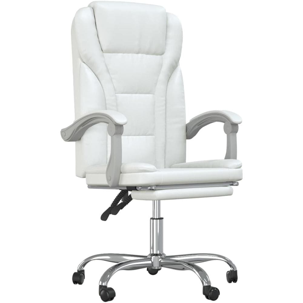 Poltrona Da Ufficio Reclinabile Bianca In Similpelle - Foto 2
