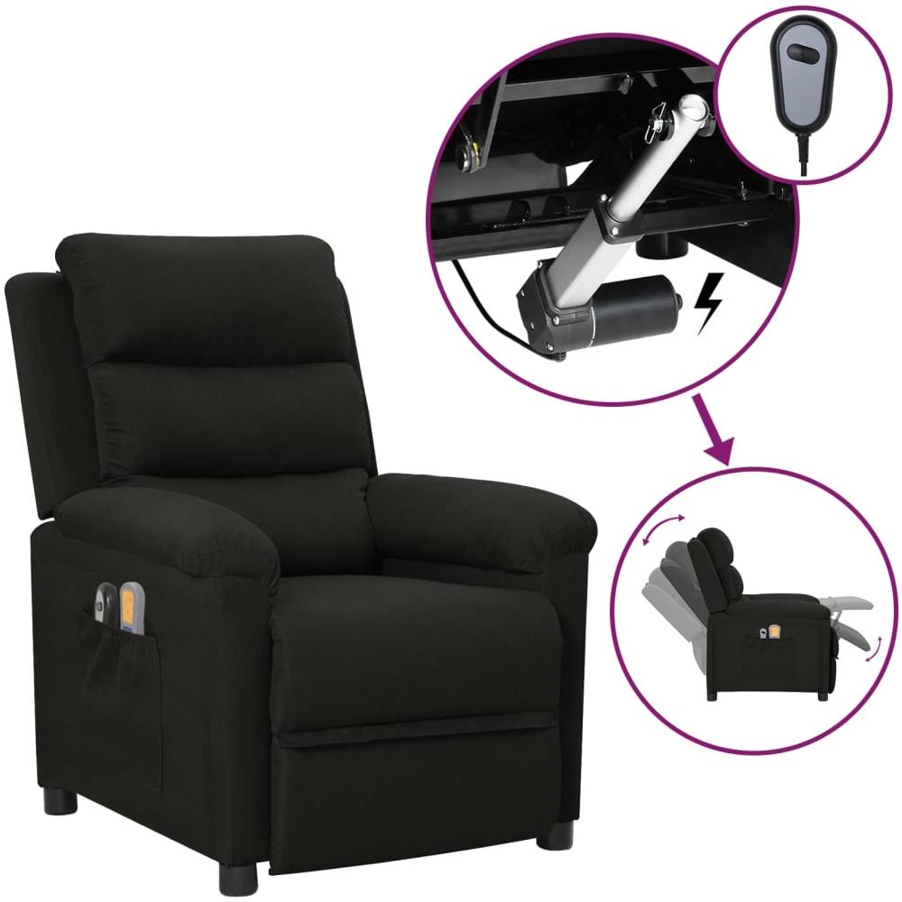 Poltrona Massaggiante Elettrica Nera in Tessuto - Foto 1