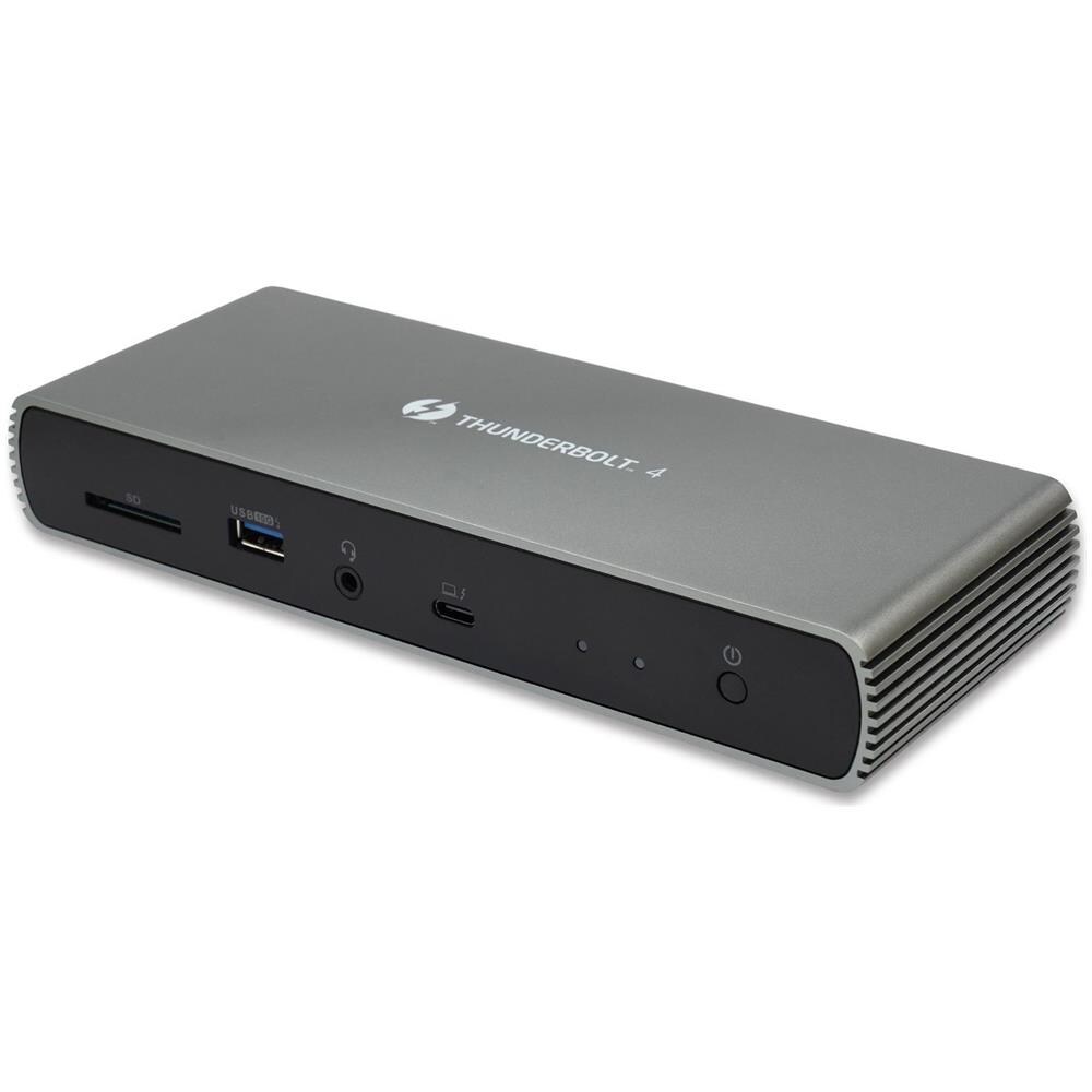 GLB232005 replicatore di porte e docking station per laptop Cablato Thunderbolt 4 Alluminio, Nero - Foto 1
