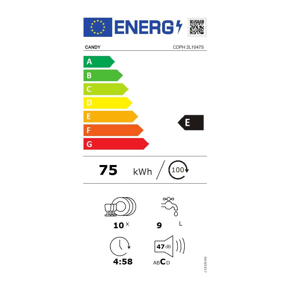 Lavastoviglie a libera installazione CDPH 2L1047S cm. 45 - 10 coperti Classe E Colore Argento - Foto 3