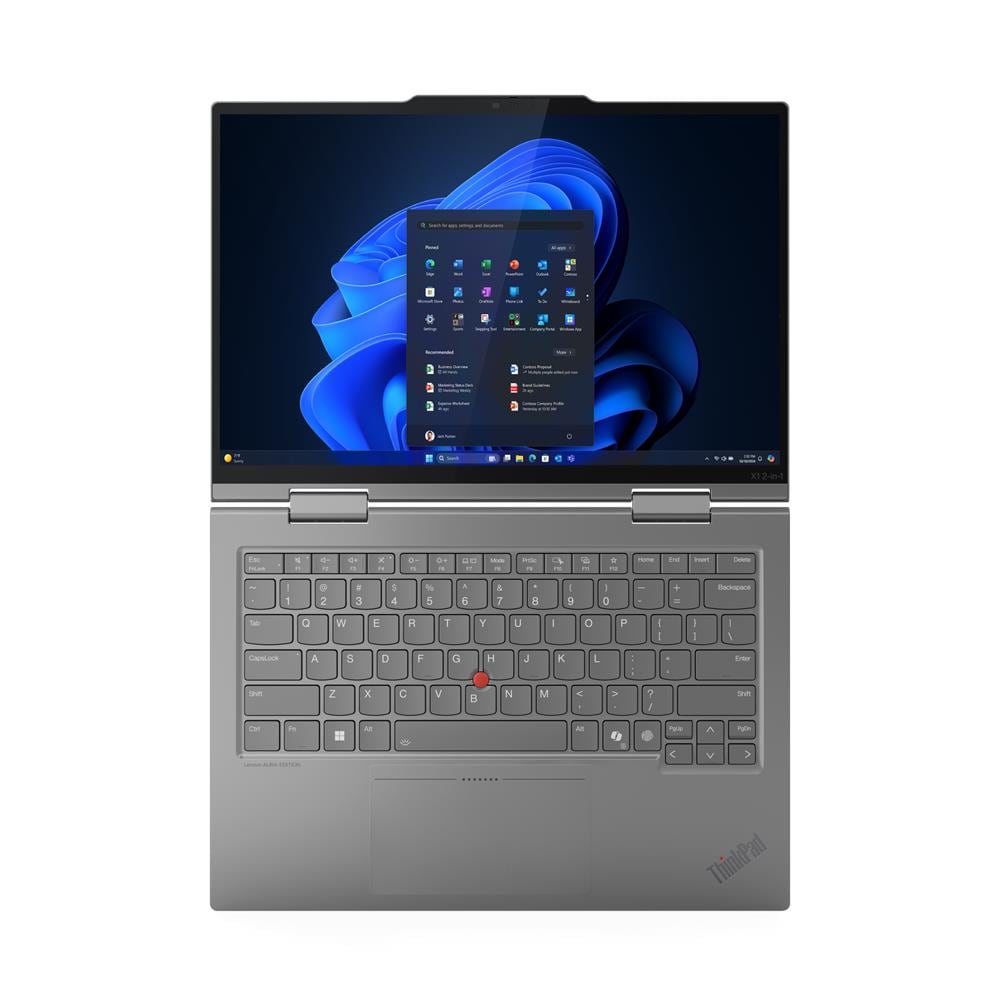 ThinkPad X1 2-in-1 Gen 10 Aura Edition Intel Core Ultra 7 255U Ibrido (2 in 1) 35,6 cm (14") Touch screen WUXGA 32 GB LPDDR5x-SDRAM 1 TB SSD Wi-Fi 6E (802.11ax) Windows 11 Pro Tedesco Grigio - Foto 20