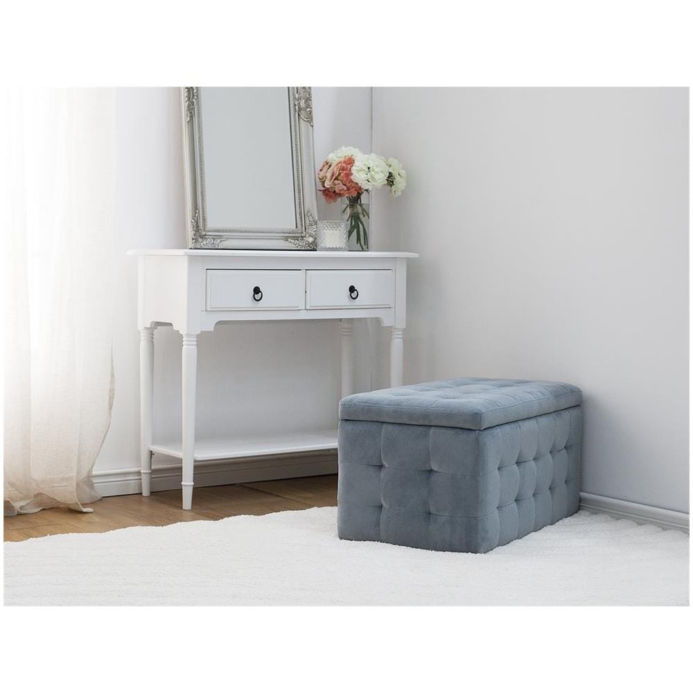 Pouf Ottomano Con Contenitore In Tessuto Grigio Michigan - Foto 2