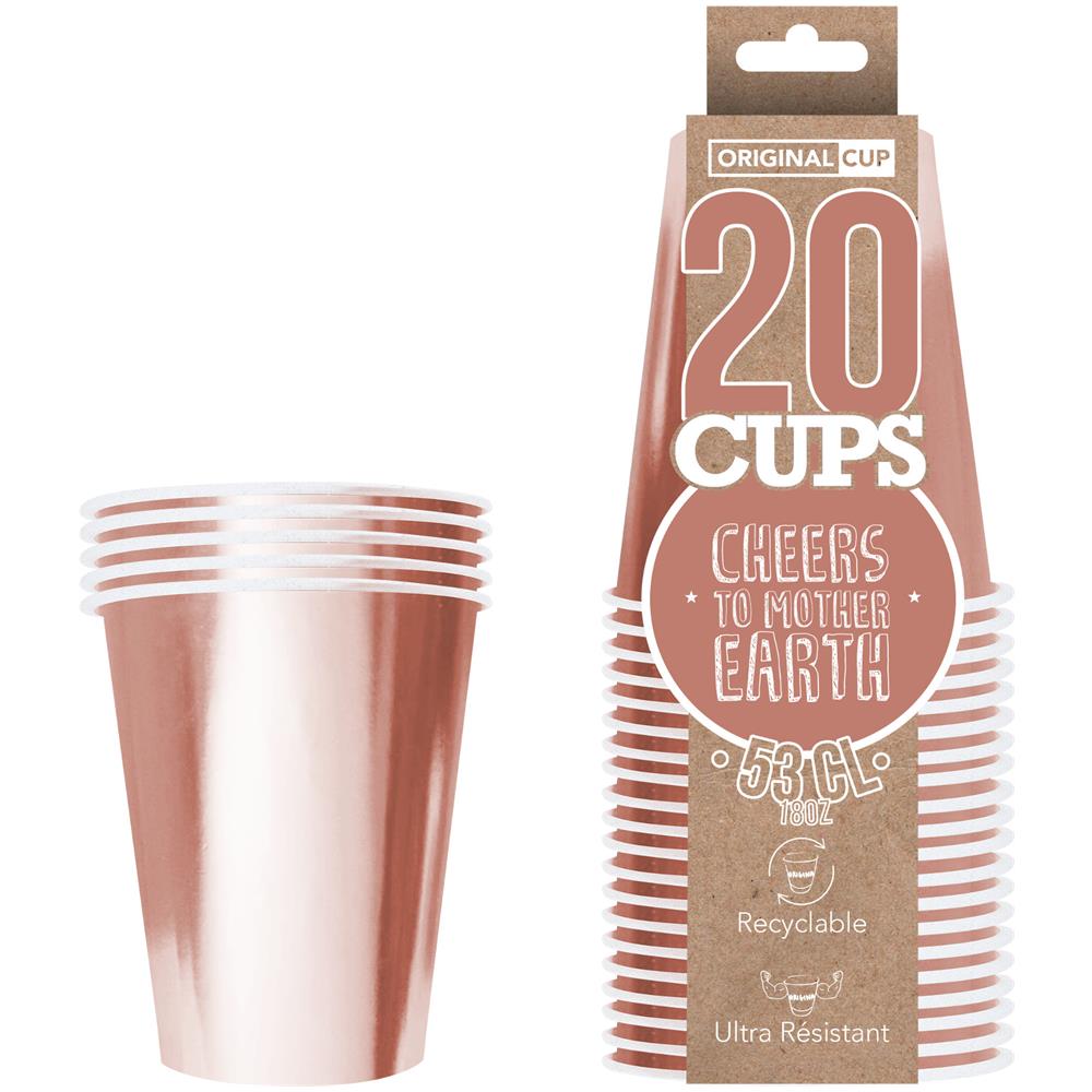 Original Cup - 20 Bicchieri In Cartone Riciclabile Oro Rosa - Foto 1