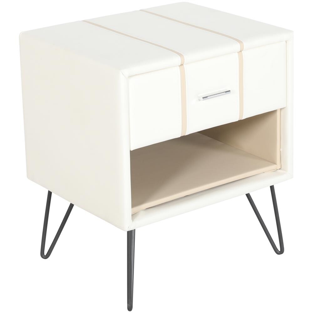 Comodino In Similpelle Bianco Betin - Foto 1