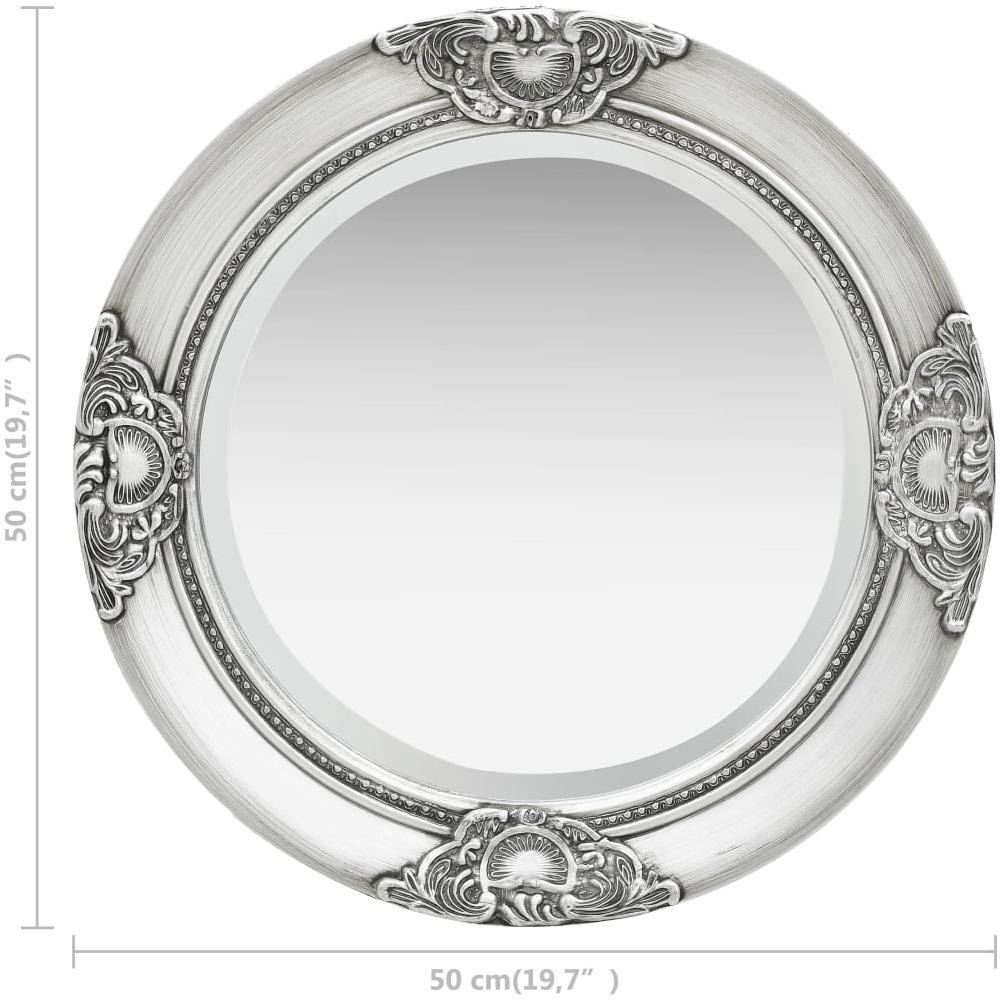 Specchio Da Parete Stile Barocco 50 Cm Argento - Foto 5