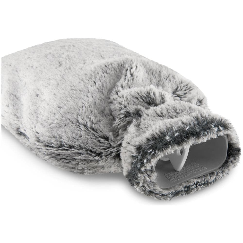 Calda Della Bottiglia Di Acqua Con La Copertura Premium Faux Fur Copertina Grande Capacit 2l Marrone Bianco Grigio - Foto 2