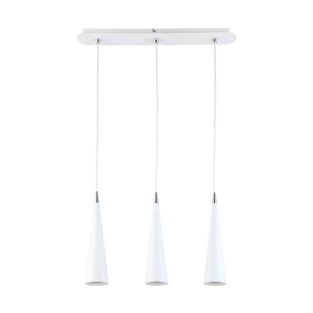 Sospensione Moderna A Sospensione Bianca A 3 Luci Con Paralume Led Bianco, Gu10 - Foto 1