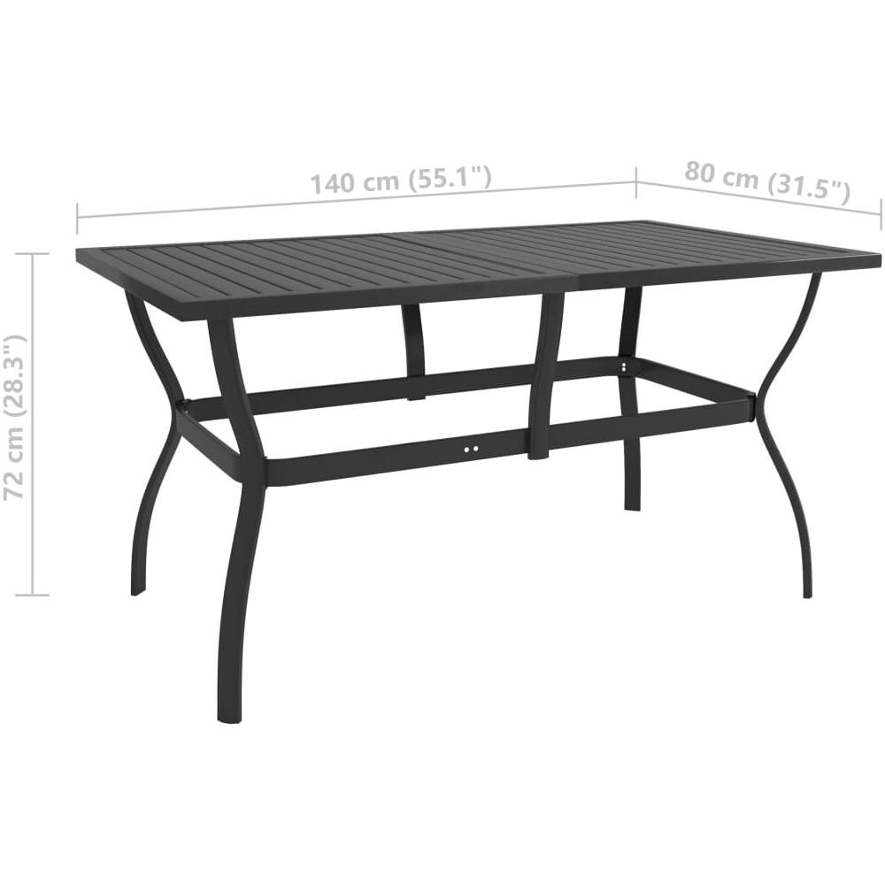 Tavolo Da Giardino Antracite 140x80x72 Cm In Acciaio - Foto 5