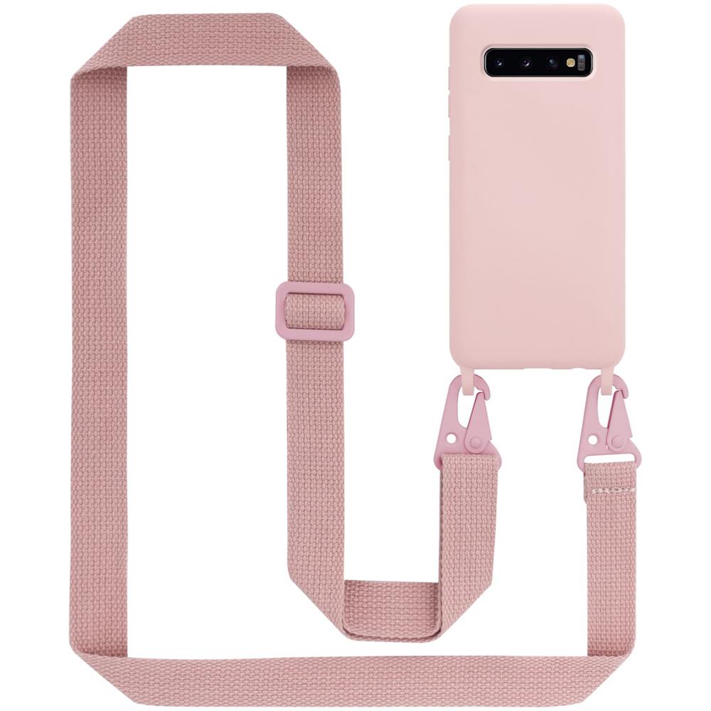 Catena Di Telefoni Cellulari Compatibile Con Samsung Galaxy S10 Plus In Liquid Rosa - Coperchio Di Protezione In Silicone Con Cordino Regolabile In Lunghezza - Foto 1