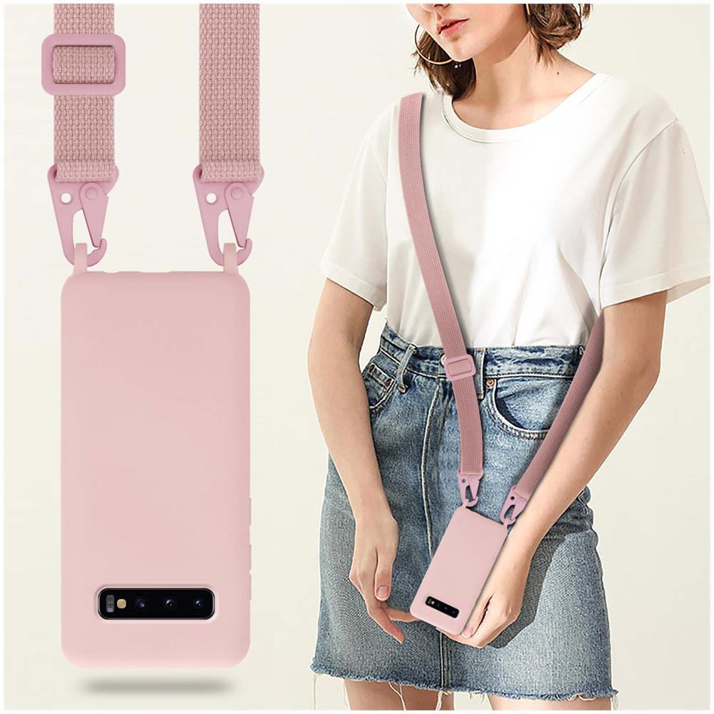 Catena Di Telefoni Cellulari Compatibile Con Samsung Galaxy S10 Plus In Liquid Rosa - Coperchio Di Protezione In Silicone Con Cordino Regolabile In Lunghezza - Foto 6