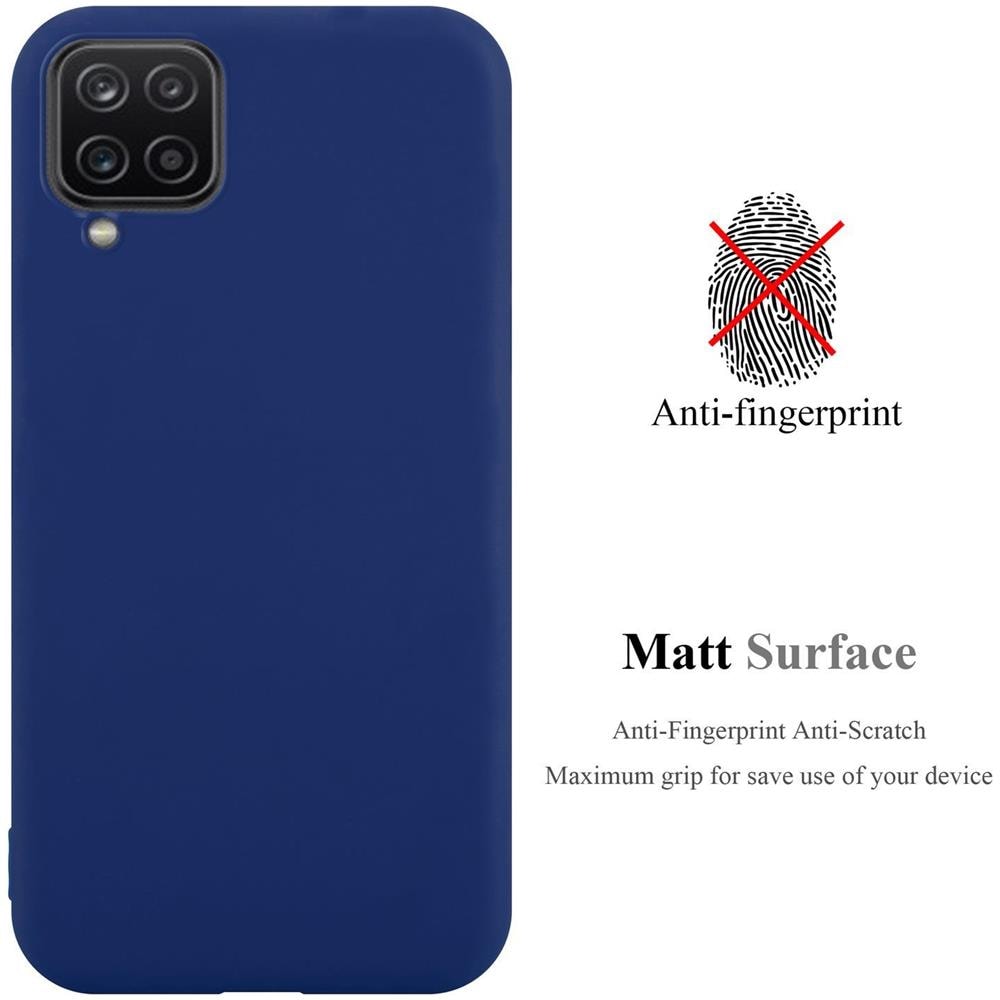 Custodia Compatibile Con Samsung Galaxy A12 / M12 In Candy Blu Scuro - Coperchio Protettivo In Silicone Tpu Flessibile - Foto 2