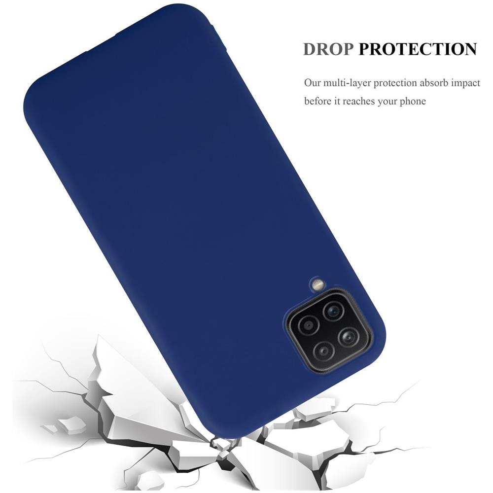 Custodia Compatibile Con Samsung Galaxy A12 / M12 In Candy Blu Scuro - Coperchio Protettivo In Silicone Tpu Flessibile - Foto 7