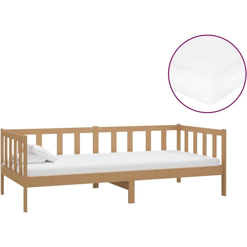 Divano Letto Con Materasso 90x200 Cm Miele In Massello Di Pino - Foto 2