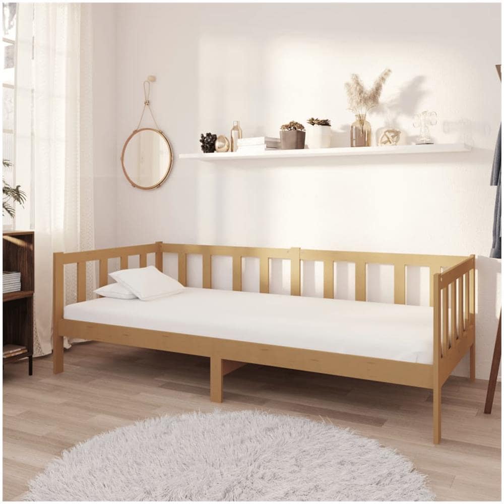 Divano Letto Con Materasso 90x200 Cm Miele In Massello Di Pino - Foto 1