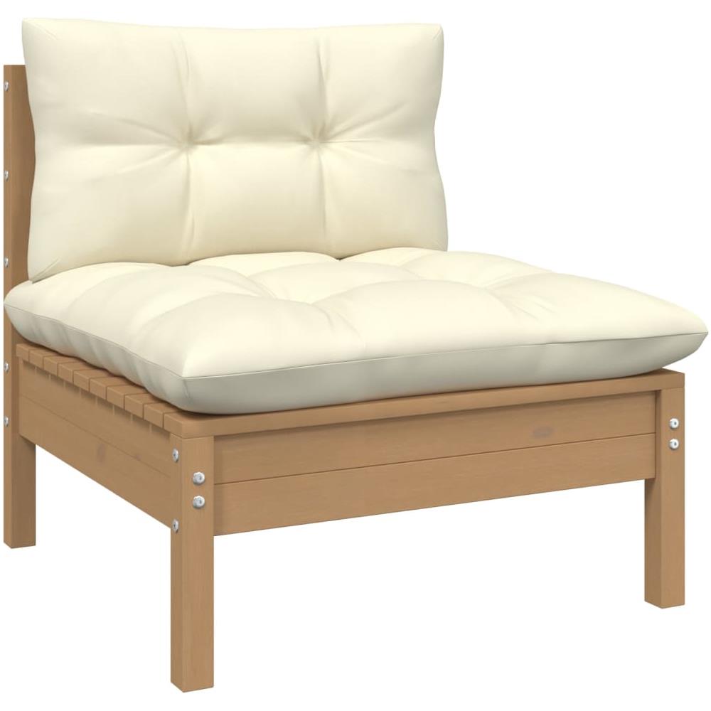 Set Divani da Giardino 3 pz con Cuscini Crema Massello di Pino - Foto 3