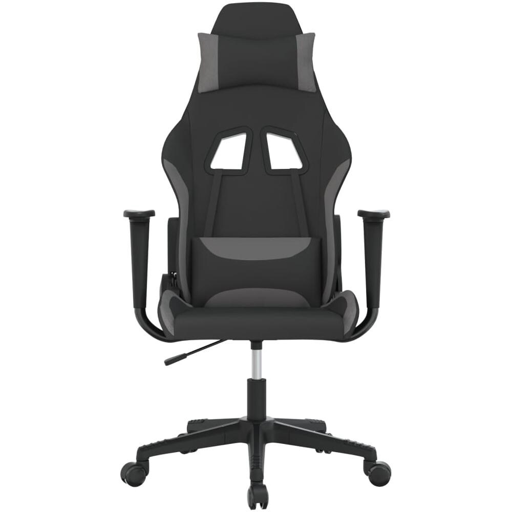 Sedia Da Gaming Nero E Grigio Chiaro In Tessuto - Foto 3