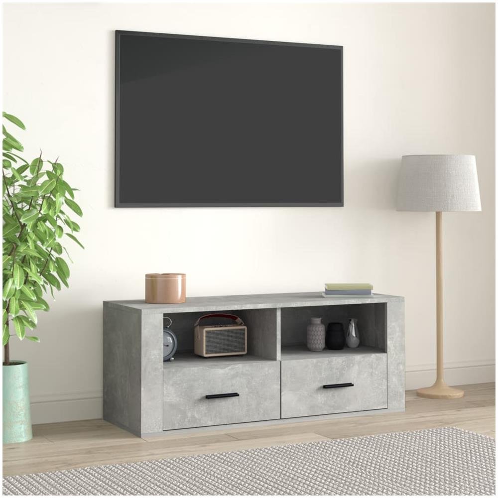 Mobile Per Tv Grigio Cemento 100x35x40 Cm Legno Multistrato - Foto 1