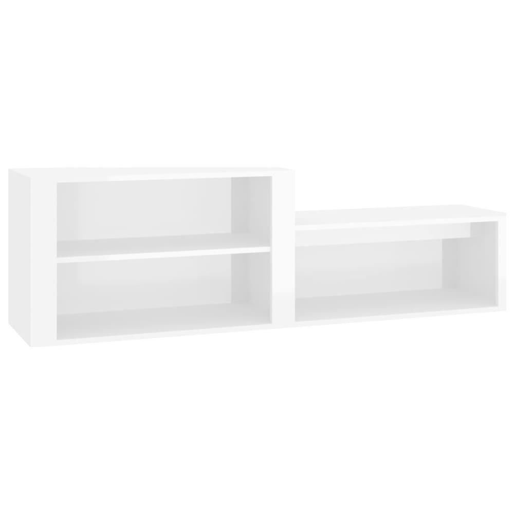 Scarpiera Bianco Lucido 150x35x45 Cm In Legno Multistrato - Foto 2