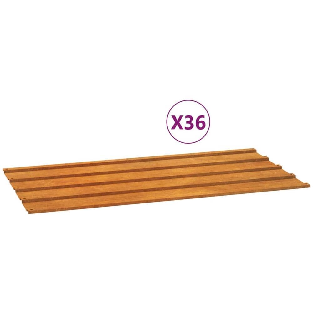 Pannelli per Tetti 12 pz Ruggine 80x44 cm in Acciaio Corten - Foto 2