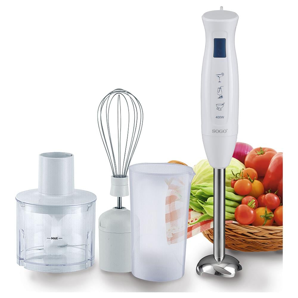 Frullatore ad Immersione BAR-SS-14270 con Recipiente da 0.35 L Potenza 400 Watt Colore Bianco - Foto 1