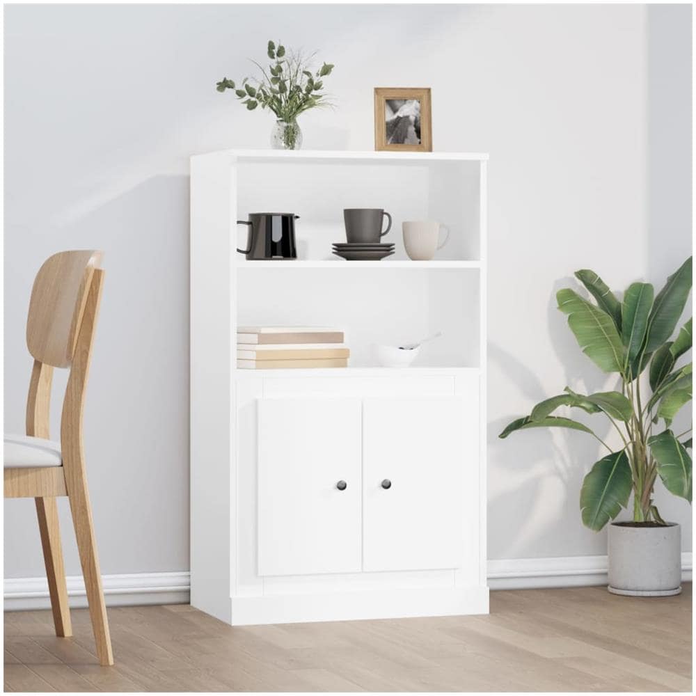 Credenza Bianca 60x35,5x103,5 cm in Legno Multistrato - Foto 1