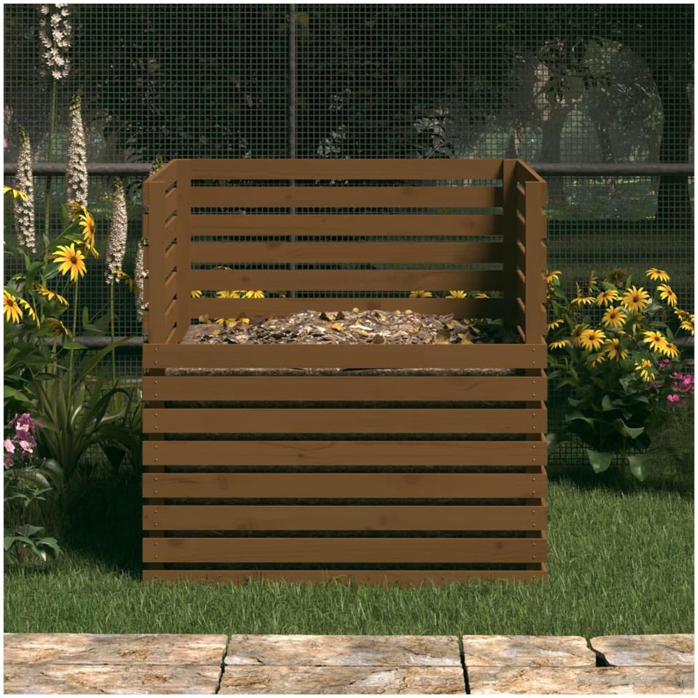Compostiera Miele 100x100x102 Cm In Legno Massello Di Pino - Foto 3