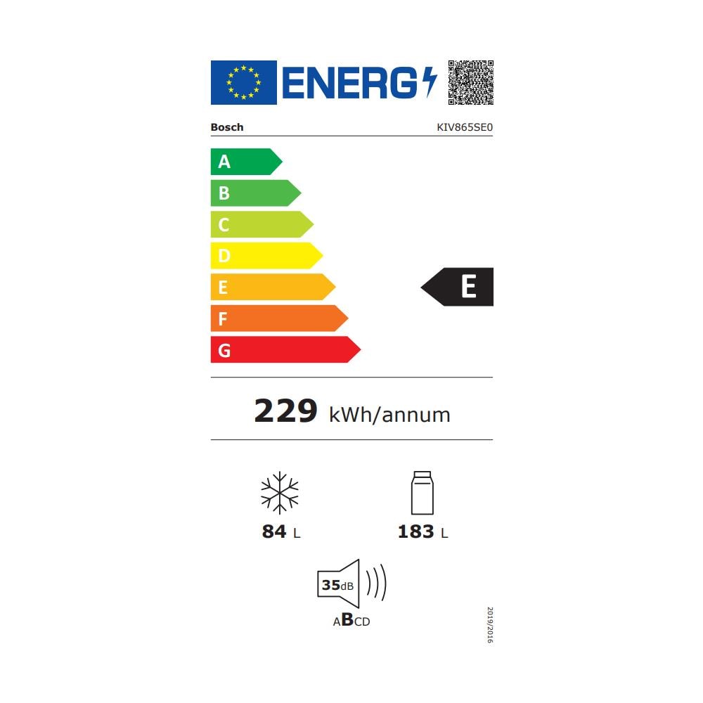 Frigorifero Combinato da Incasso KIV865SE0 Eco Airflow Classe E Capacità Netta 267 Litri Colore Bianco - Foto 2