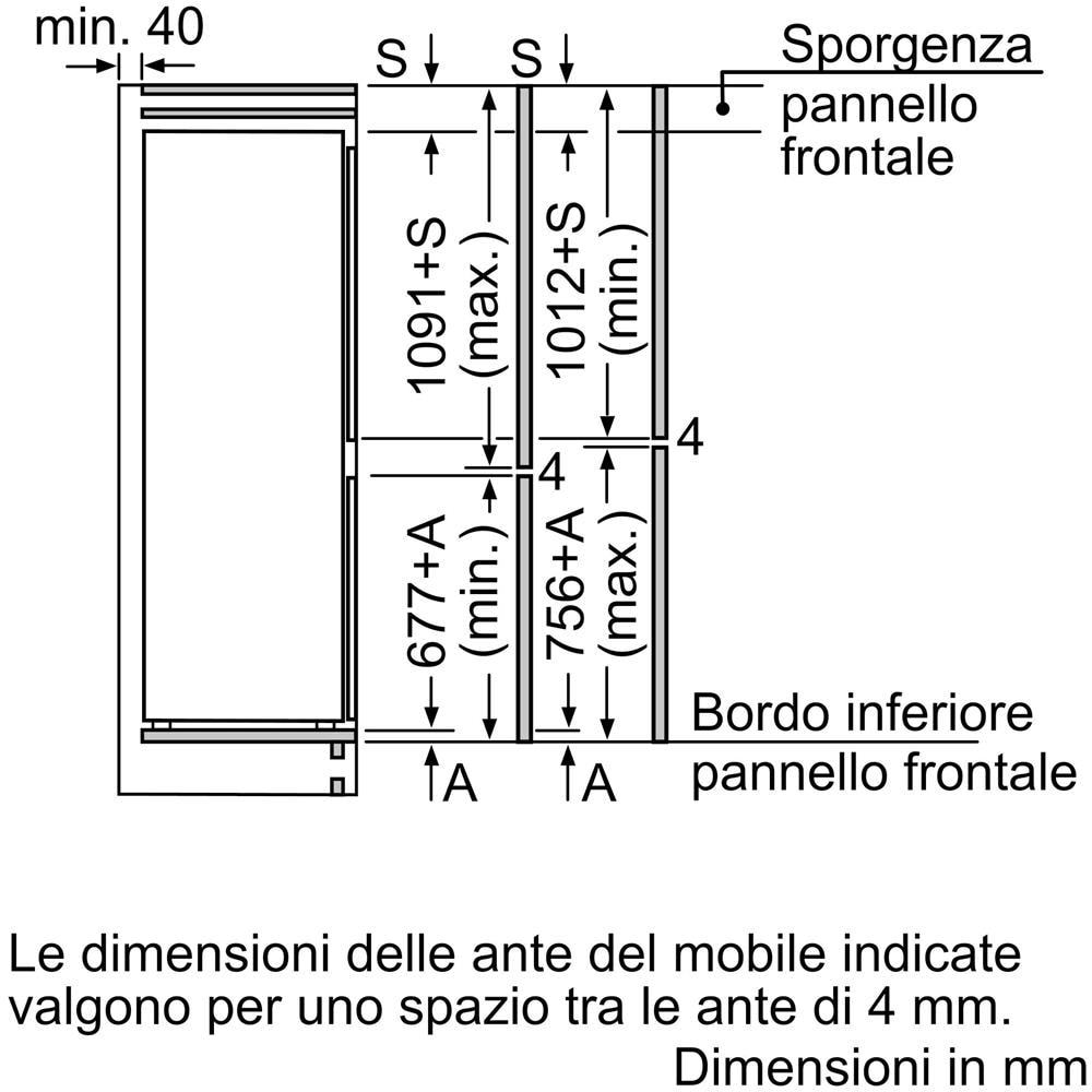 Frigorifero Combinato da Incasso KIV865SE0 Eco Airflow Classe E Capacità Netta 267 Litri Colore Bianco - Foto 8