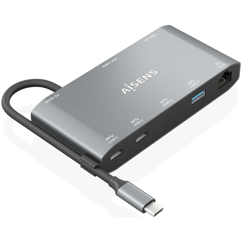 ASUC-8P010-GR replicatore di porte e docking station per laptop Cablato USB 3.2 Gen 1 (3.1 Gen 1) Type-C Grigio - Foto 1