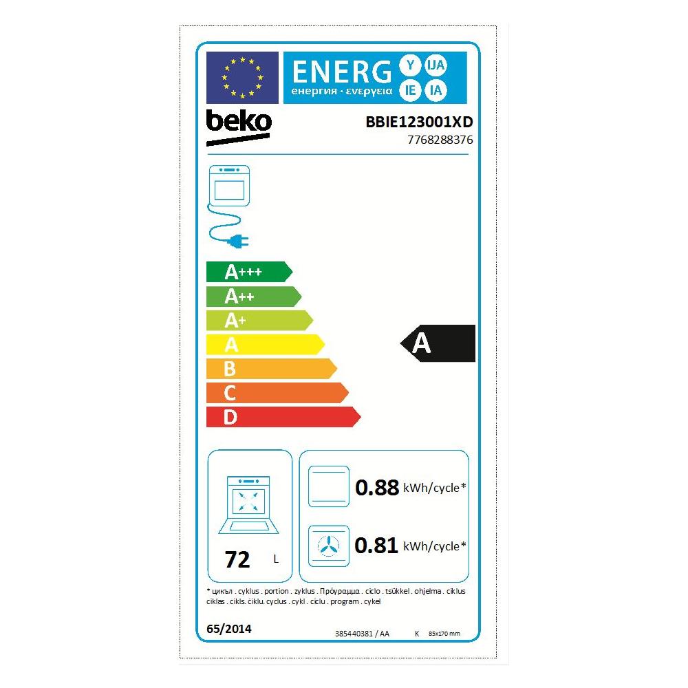 BBIE123001XD forno 72 L 2400 W A Acciaio inossidabile - Foto 3