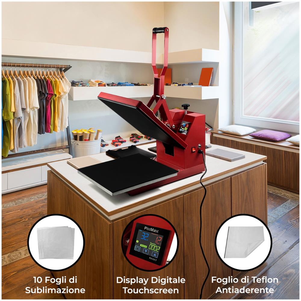 Pressa A Caldo Per Sublimazione Su Magliette 38cm X 38cm - Foto 17