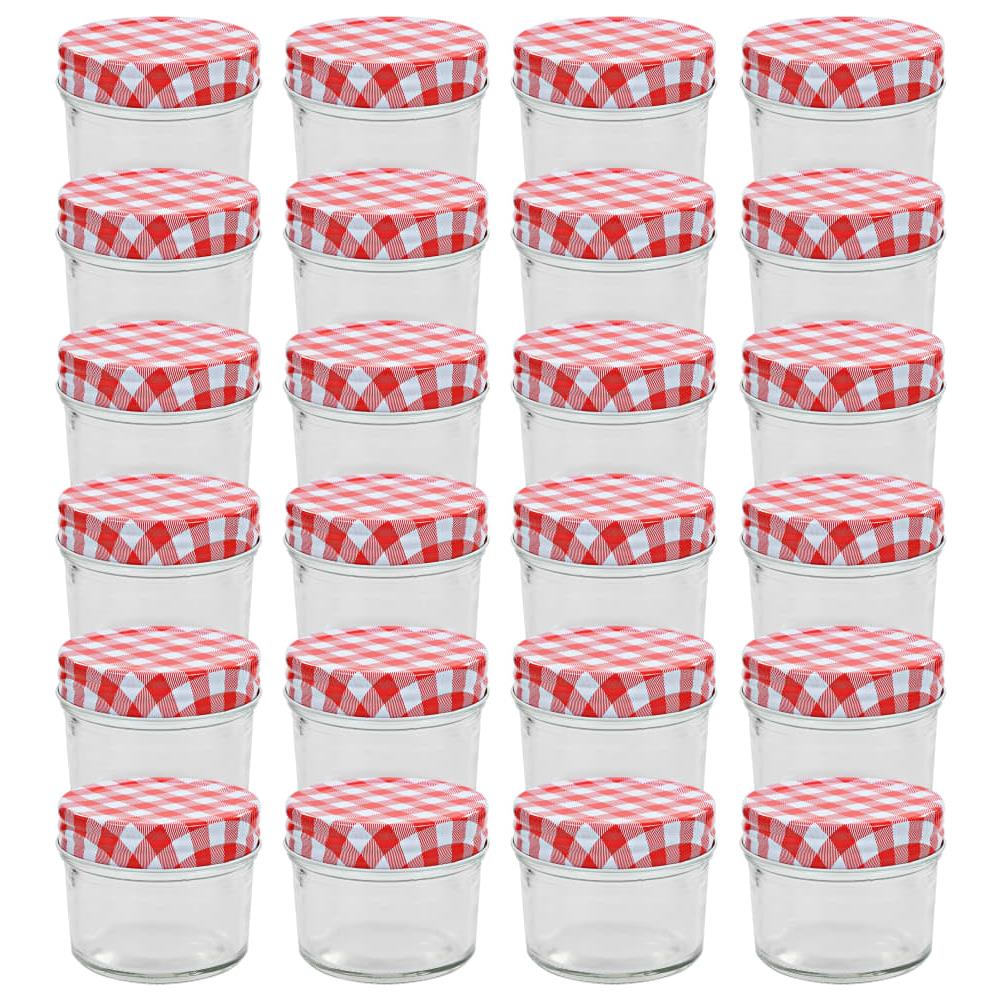 Vasi Marmellata In Vetro Coperchio Bianco E Rosso 24 Pz 110 Ml - Foto 1