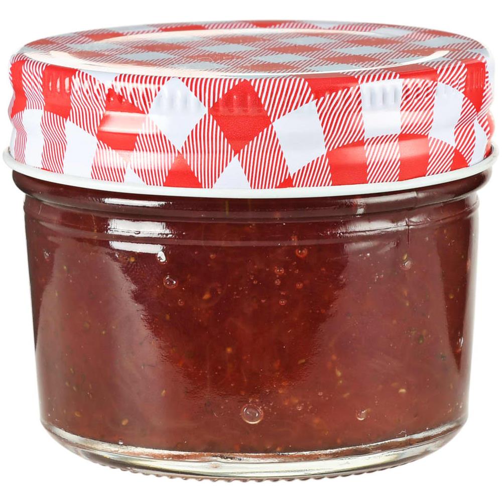 Vasi Marmellata In Vetro Coperchio Bianco E Rosso 24 Pz 110 Ml - Foto 2