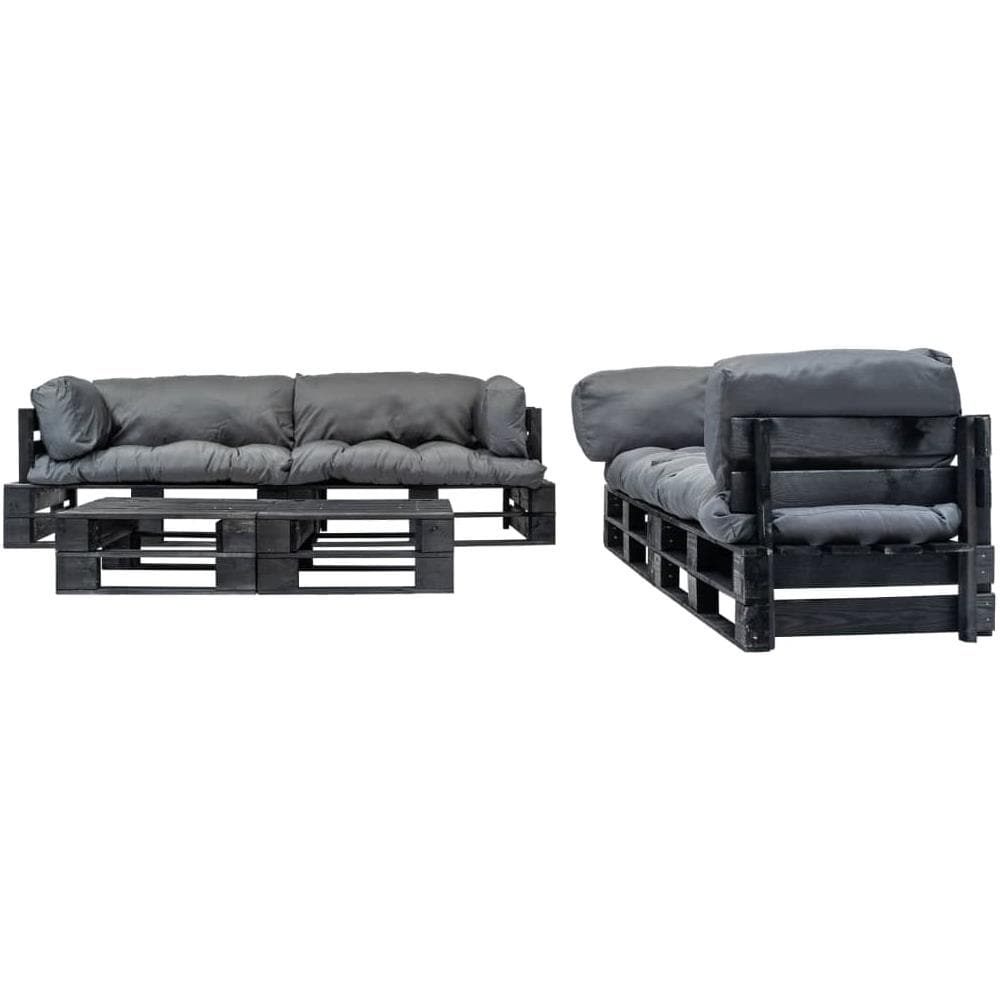 Set Divani Da Giardino Su Pallet 6pz Cuscini Grigi Legno Fsc - Foto 2