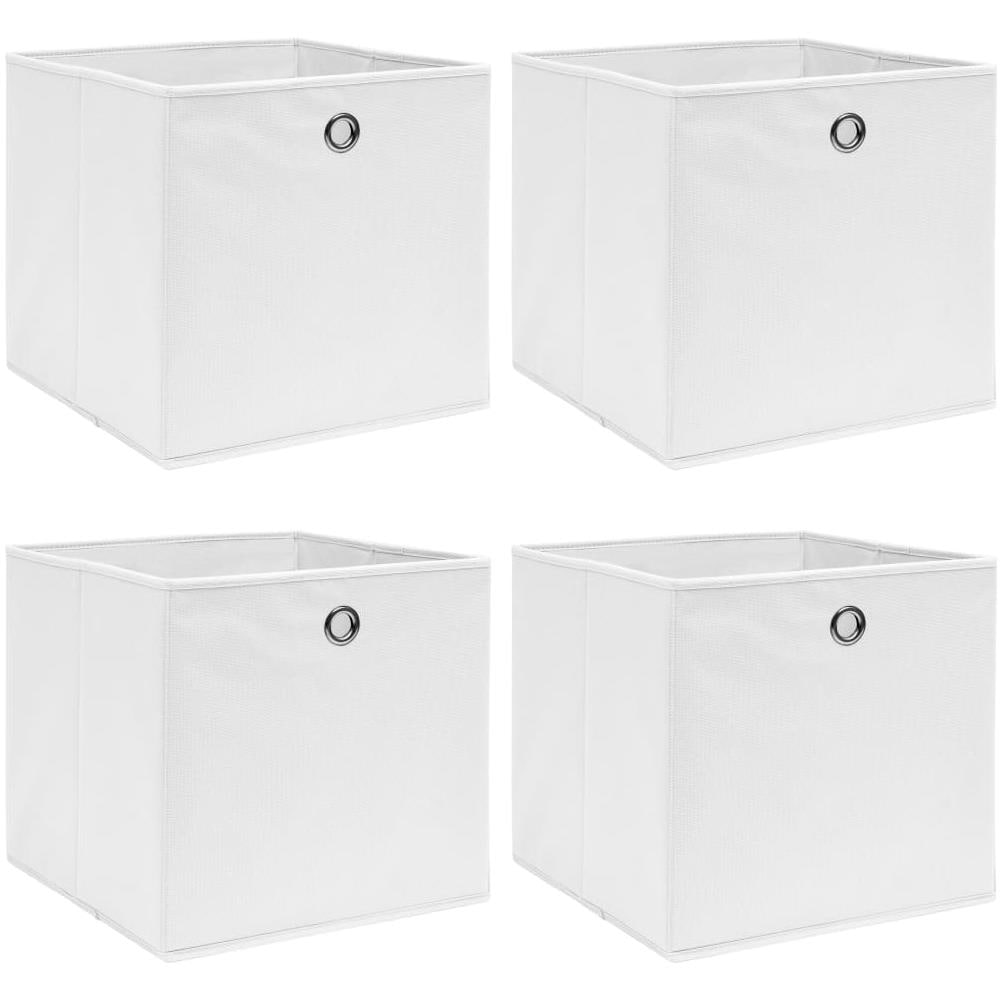 Scatole Portaoggetti 4pz Bianche 32x32x32 cm Tessuto - Foto 1