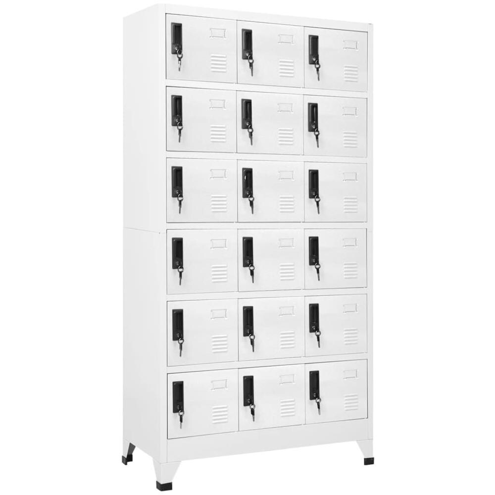 Armadietto con Serratura Bianco 90x40x180 cm in Acciaio - Foto 1