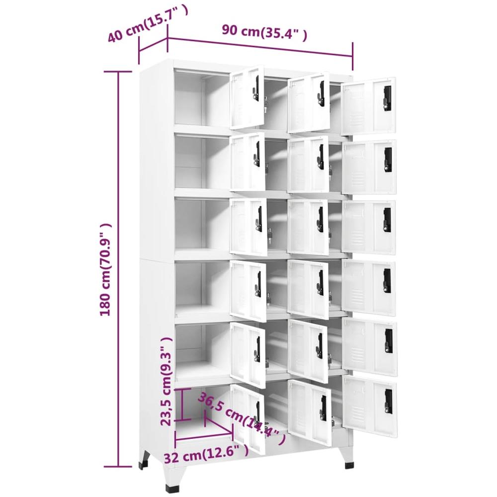 Armadietto con Serratura Bianco 90x40x180 cm in Acciaio - Foto 8
