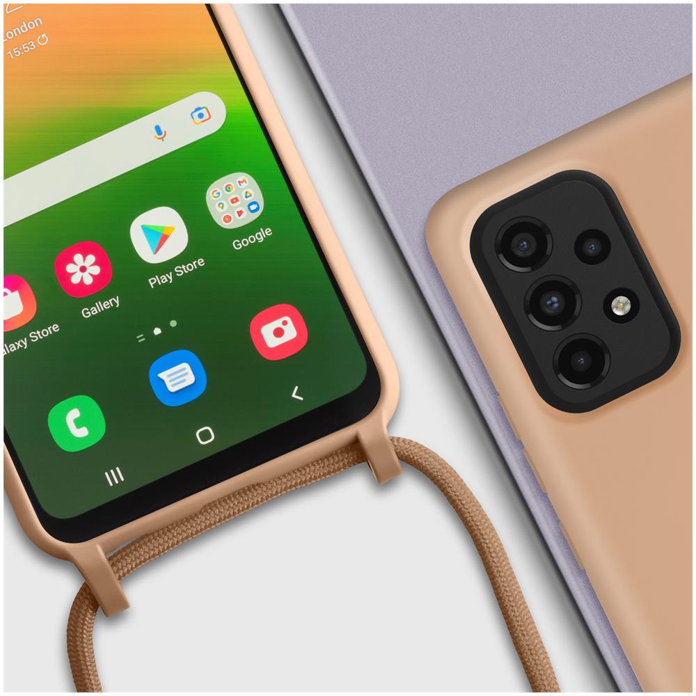 Cover Semirigida Per Samsung Galaxy A33 5g Cordino Nylon 80 Cm Rose Gold - Foto 2