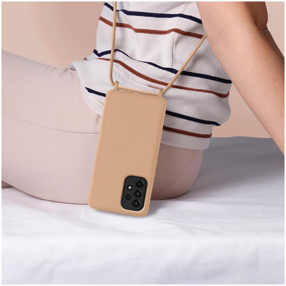 Cover Semirigida Per Samsung Galaxy A33 5g Cordino Nylon 80 Cm Rose Gold - Foto 5