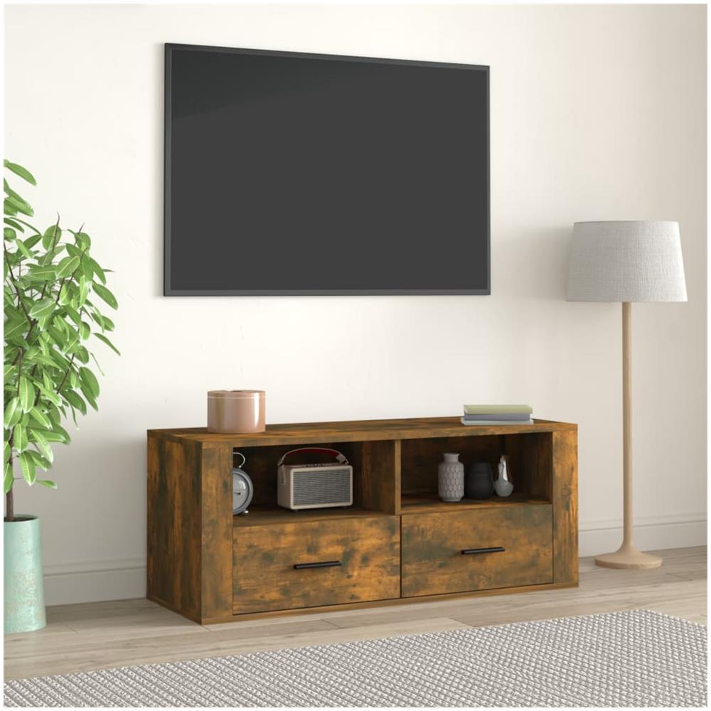 Mobile Tv Rovere Fumo 100x35x40 Cm In Legno Multistrato - Foto 1