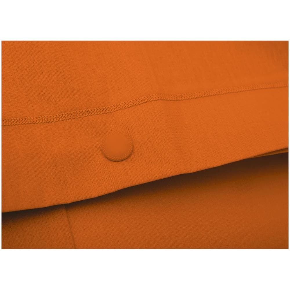 Completo Lenzuola Made In Italy In Puro Cotone Tinta Unita Varie Colorazioni Matrimoniale Arancione - Foto 2