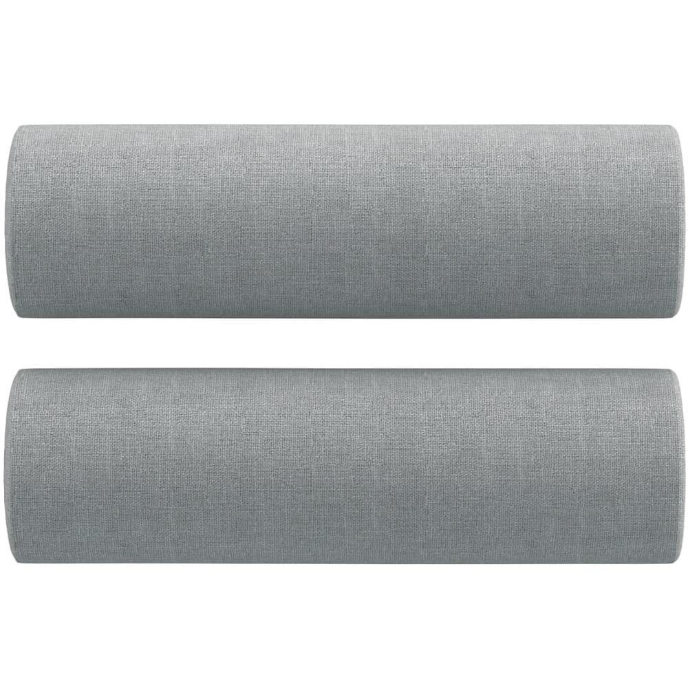 Divano A 2 Posti Con Cuscini Grigio Chiaro 140 Cm In Tessuto - Foto 2