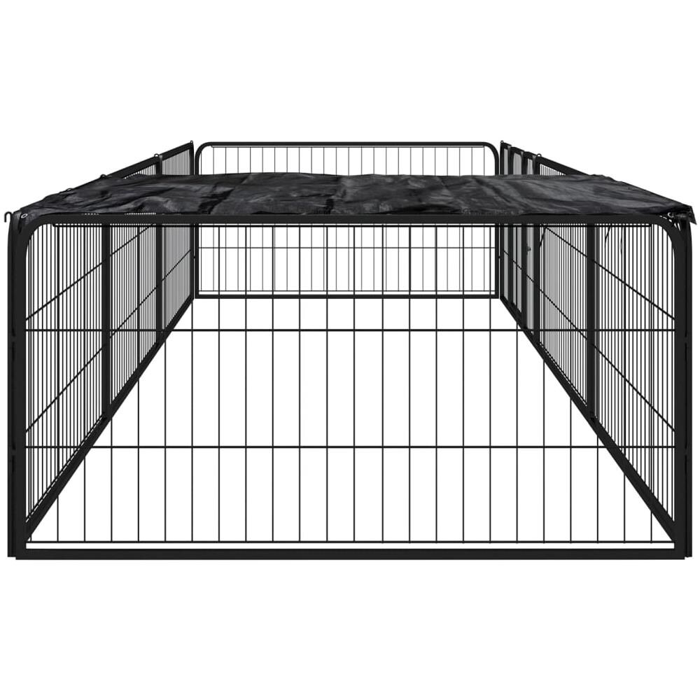 Box Cani 8 Pannelli Nero 100x50 Cm Acciaio Verniciato Polvere - Foto 3