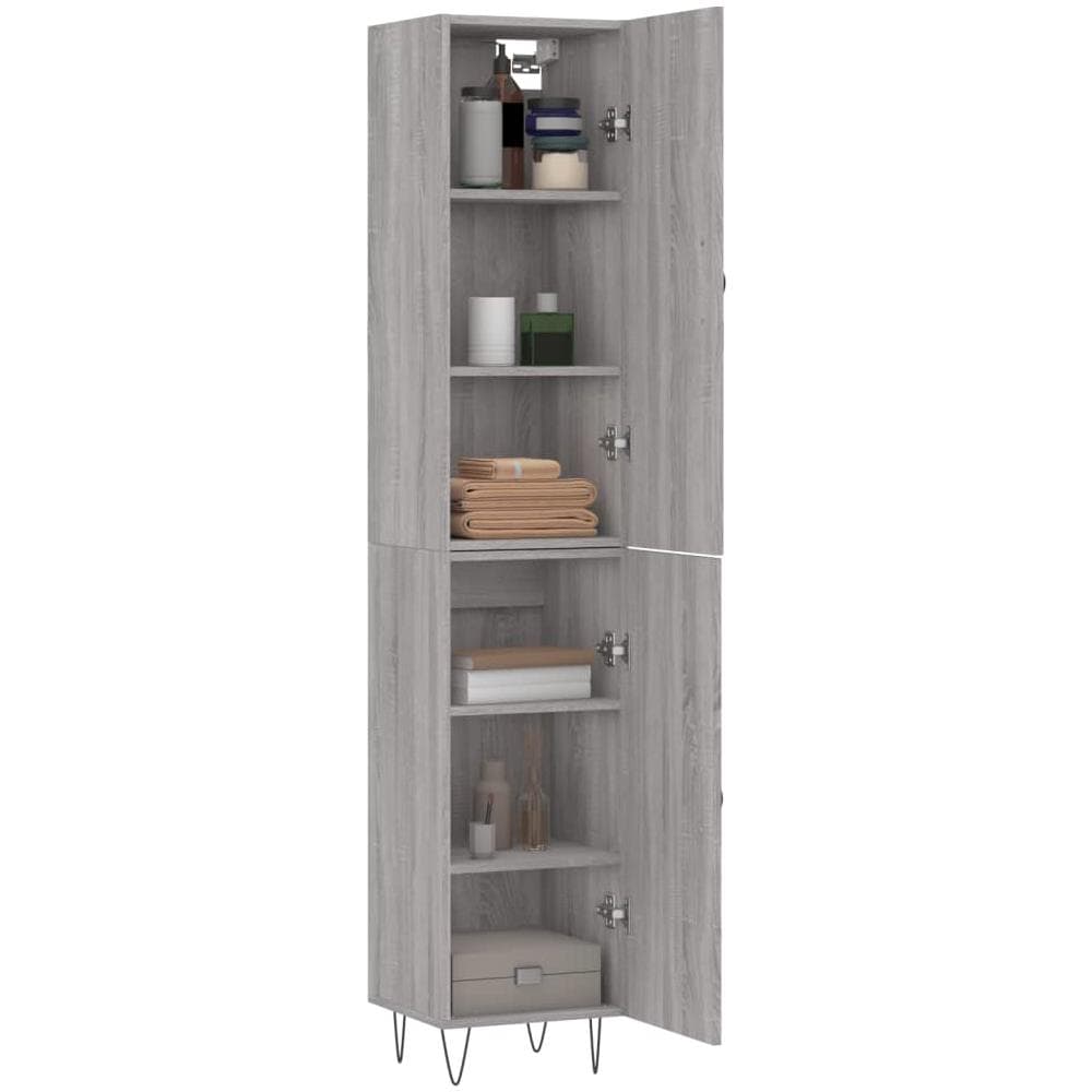 Credenza Grigio Sonoma 34,5x34x180 Cm In Legno Multistrato - Foto 3