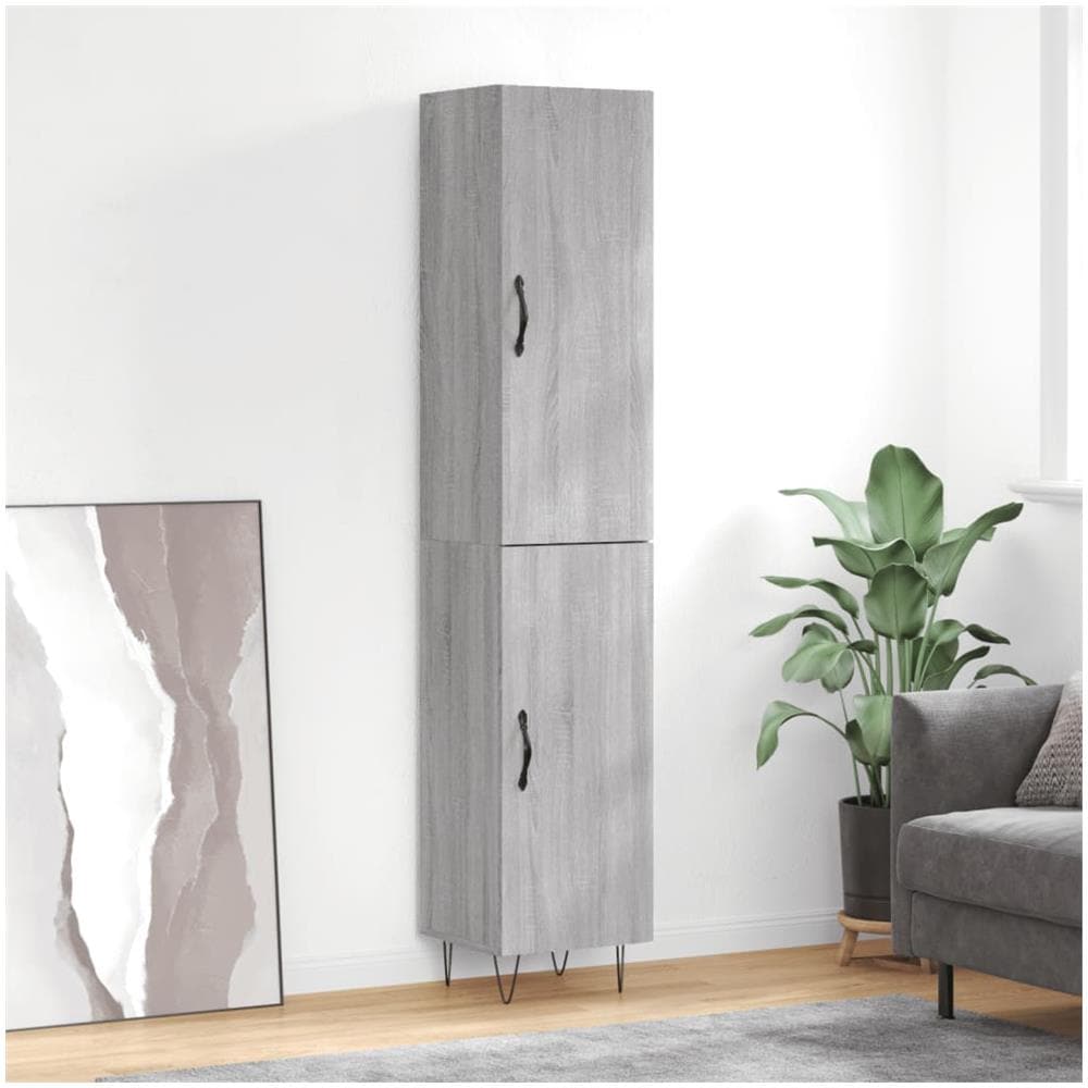 Credenza Grigio Sonoma 34,5x34x180 Cm In Legno Multistrato - Foto 1