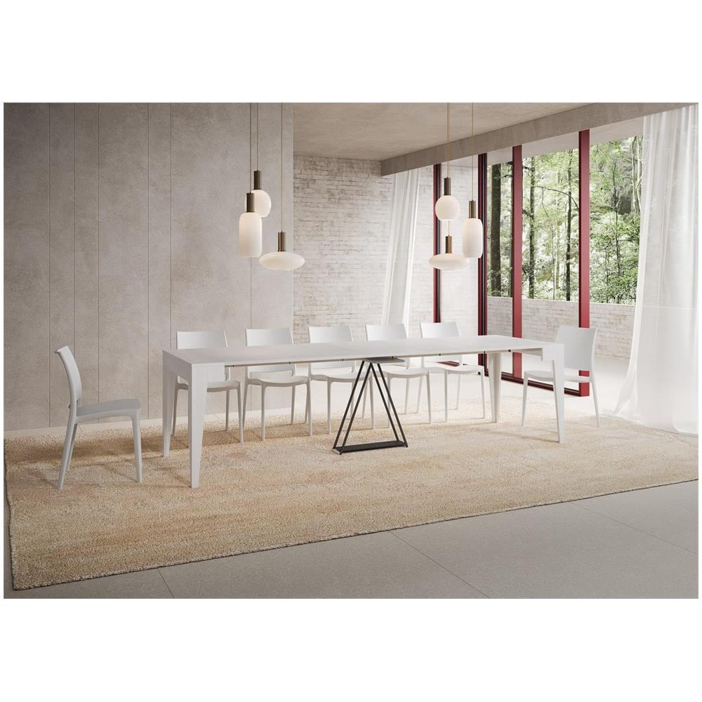 Consolle allungabile 90x42/302 cm Zima bianco frassino - Foto 4