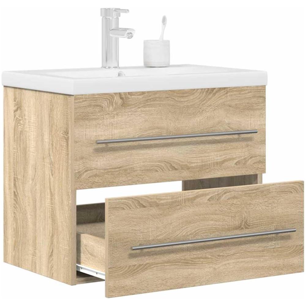 Set Mobili da Bagno 2 pz Rovere Sonoma in Legno Multistrato - Foto 2